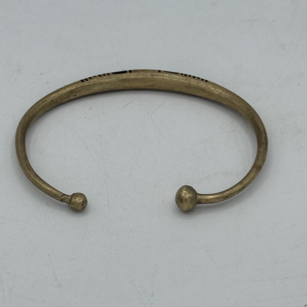 Tuareg Double Bar‎ Multiple Stripe Inlay Brass Bracelet - Picture 5 of 6